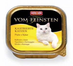 ANIMONDA VOM FEINSTEN for castrated cats консервы 100 грамм Индейка с сыром для кастрированных кошек