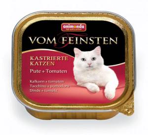 ANIMONDA VOM FEINSTEN for castrated cats консервы 100 грамм с Индейкой и томатами для кастрированных кошек