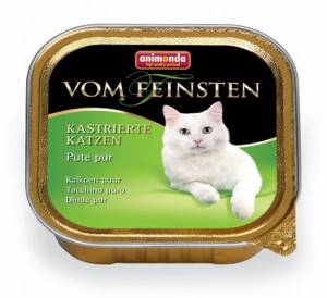 ANIMONDA VOM FEINSTEN for castrated cats консервы 100 грамм с отборной индейкой для кастрированных кошек (ламистер)